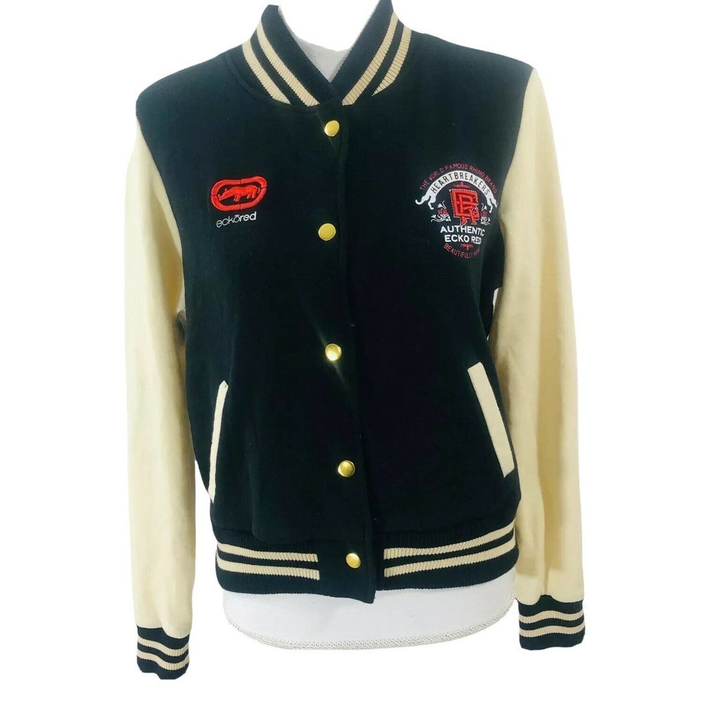 Ecko Red VTG Women's Black Long Sleeve Varsity Track Jacket Size L